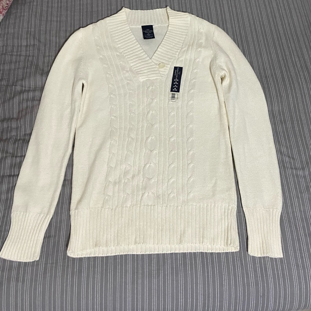 White 100% cotton sweater